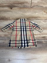 Burberry Nova Check Long Sleeve Button Down Shirt Dress Tan sz 12m