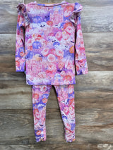 Bums & Roses Romeo & Ghouliet 2pc Pajama Set Pink sz 2T