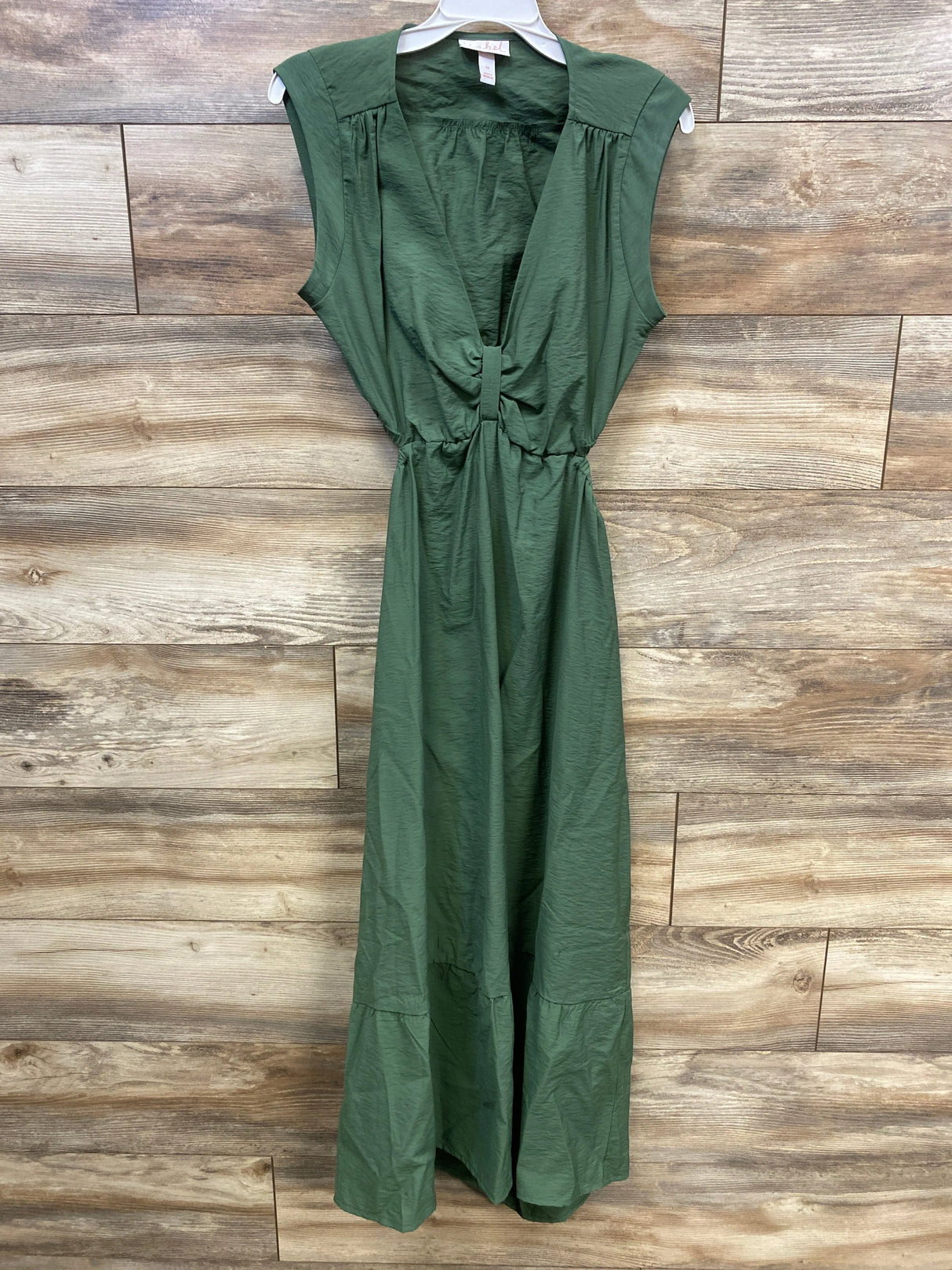 Isabel Maternity Open Back Sleeveless Dress Green sz Medium