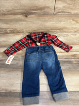 NEW Cat & Jack 3pc Plaid Suspender Set sz 12m