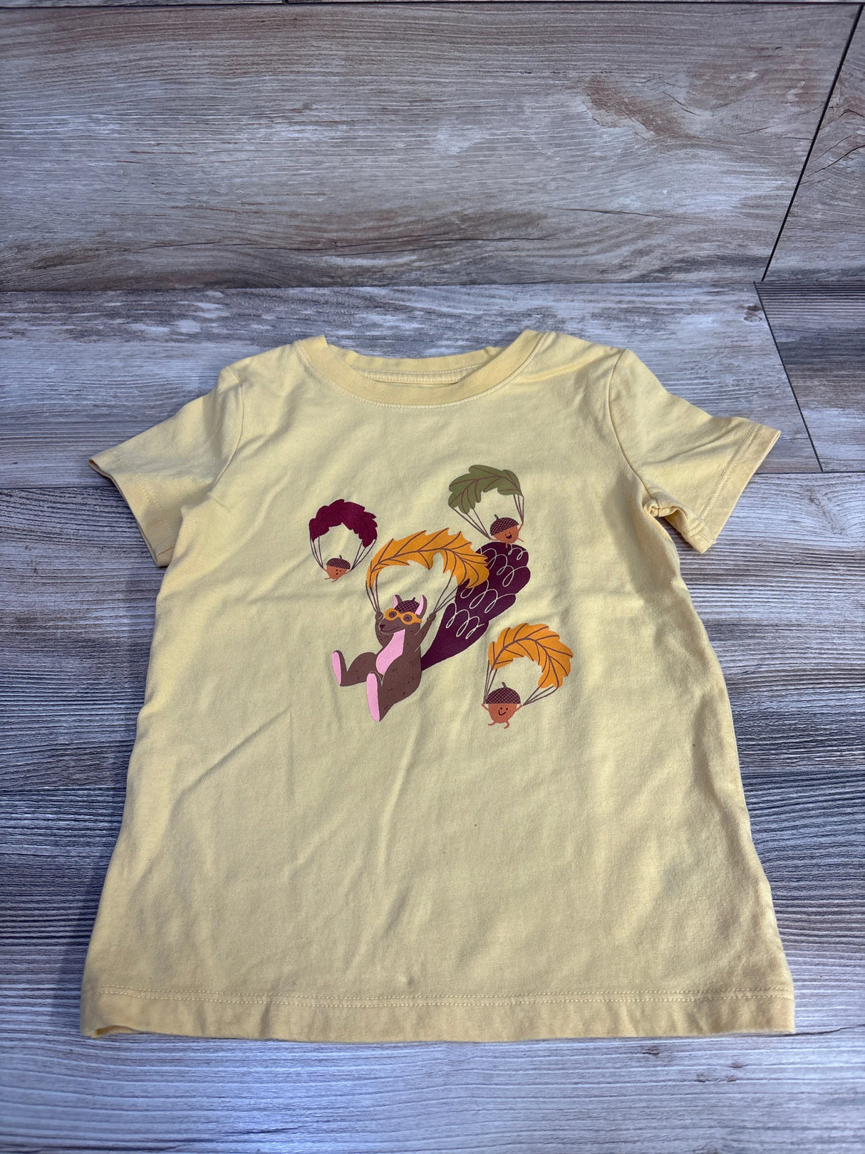 Cat & Jack Fall Squirrel Shirt Yellow sz 3T - Me n Mommy To Be