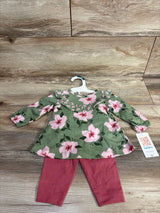 NEW Carter's 2pc Floral Top & Bottoms Set Green sz 3m
