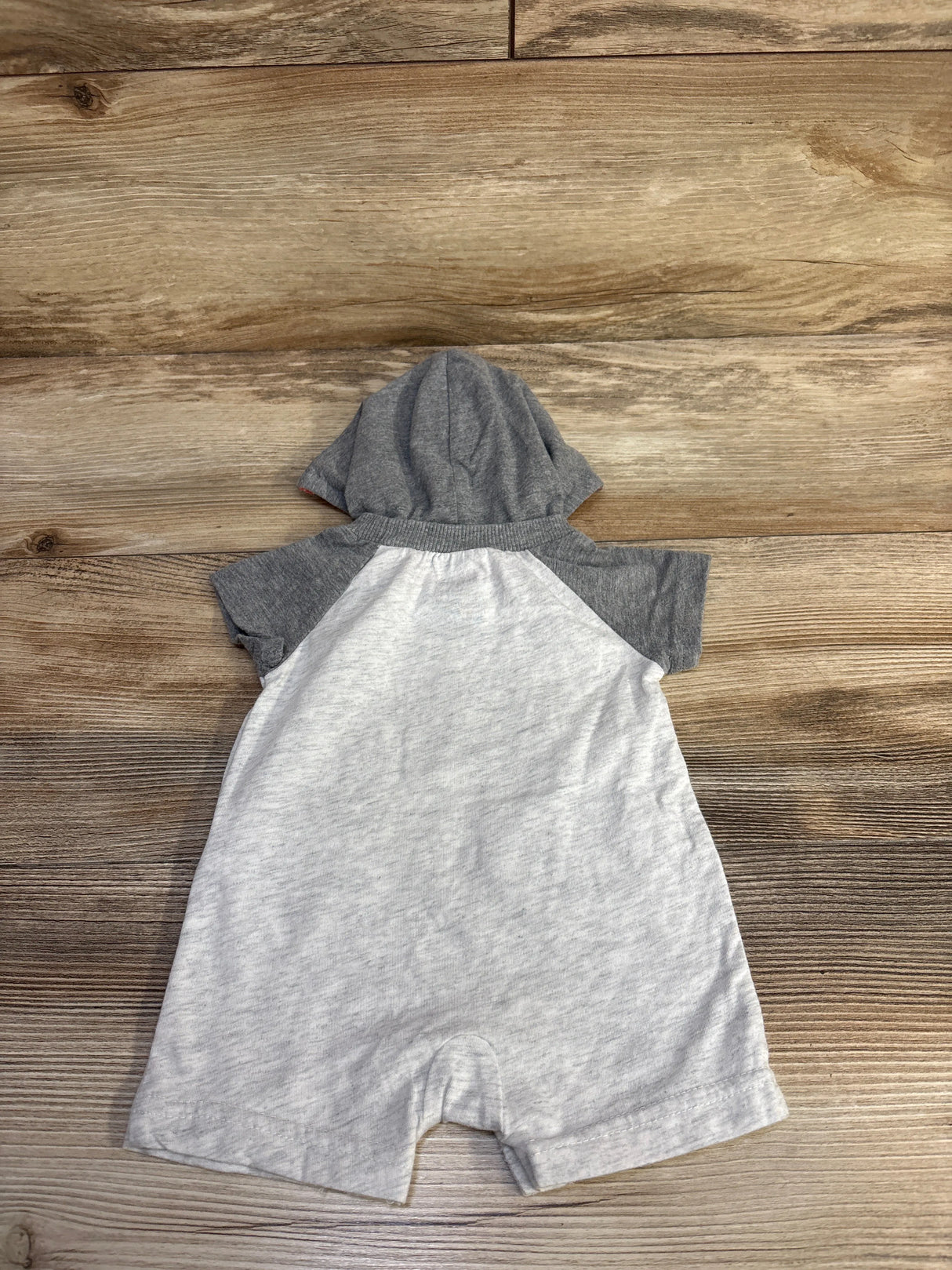 Carter's Hooded Shark Shortie Romper Grey sz Newborn
