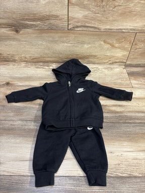 Nike 2pc zip-up hoodie and joggers set in black for infants