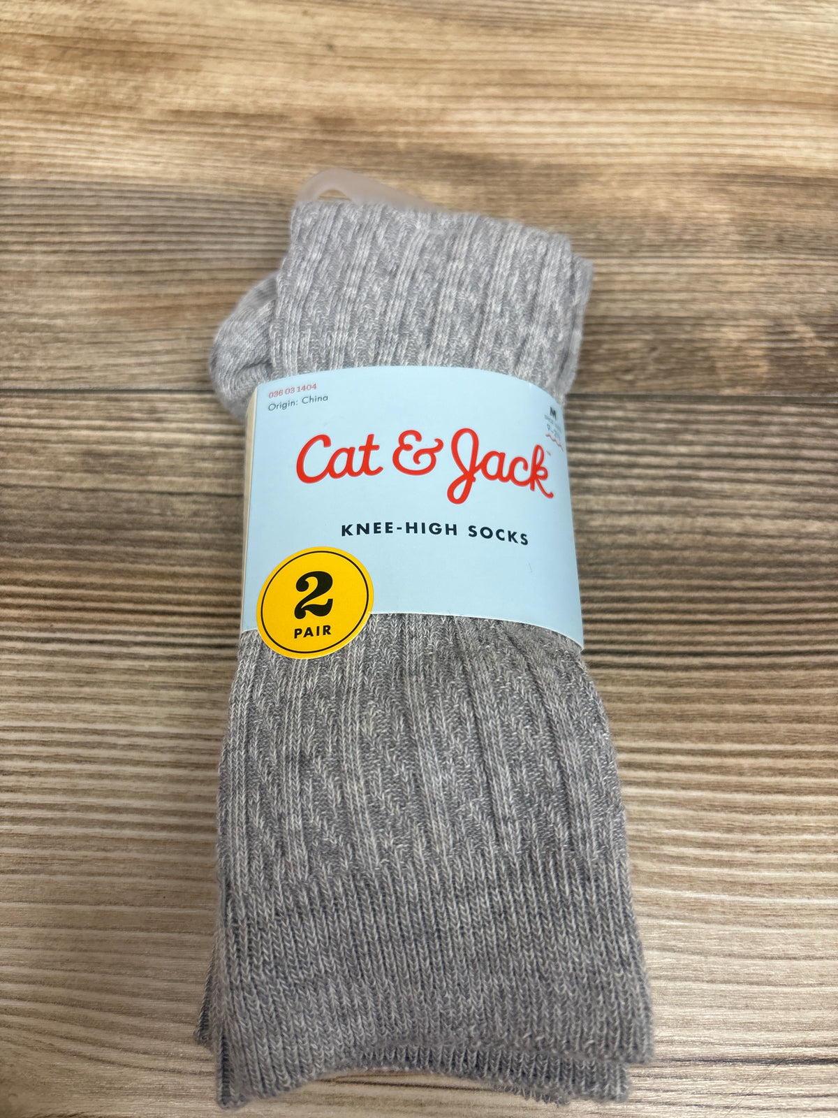 NEW Cat & Jack Knee-High Socks Grey 2pk sz Medium 9c-2.5Y