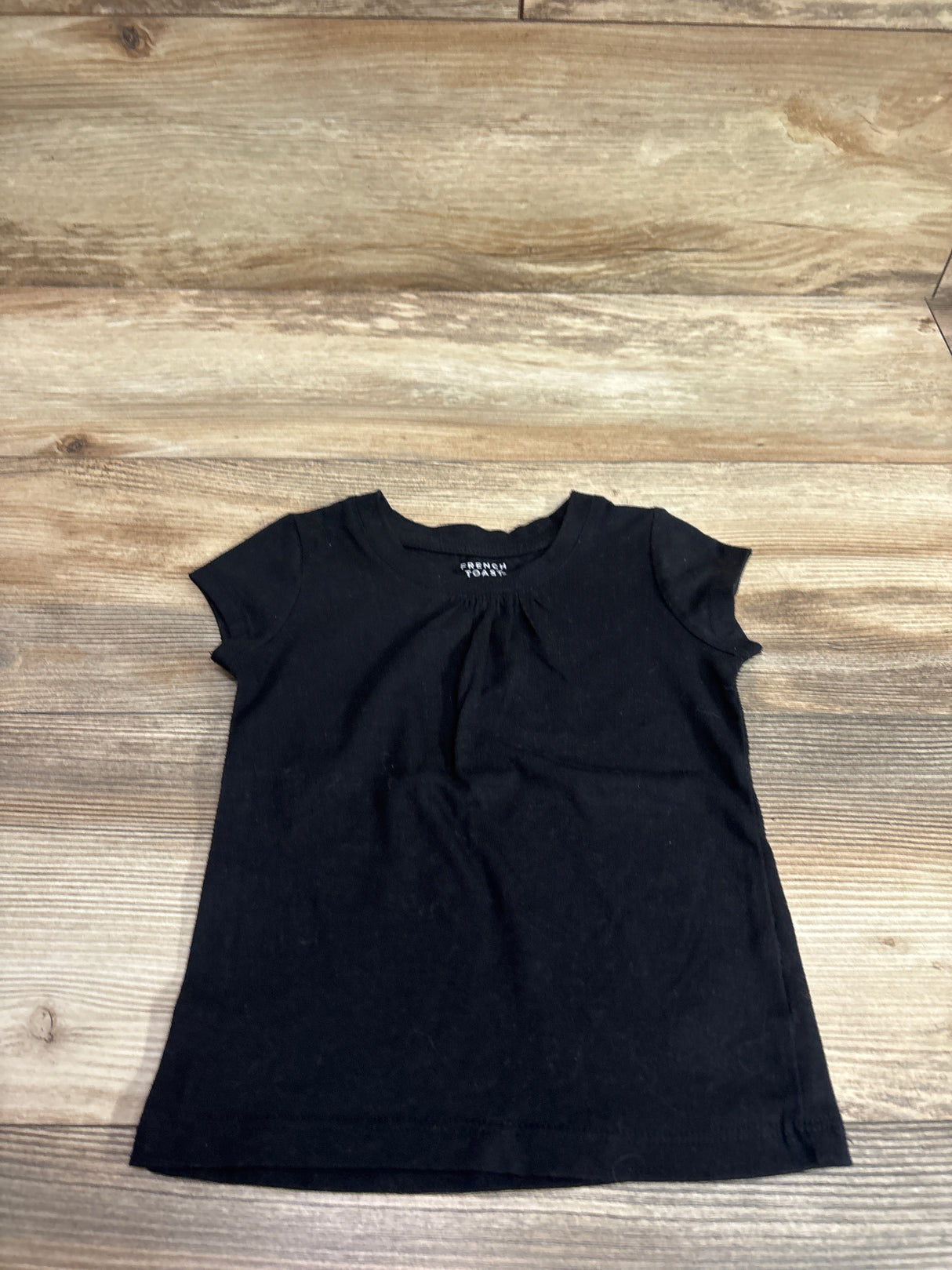 French Toast Pleated Neckline Shirt Black sz 3T