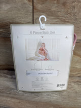 NEW Modern Baby 6pc Hooded Towel & Washcloth Set Pink