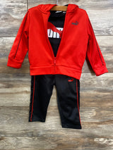Puma 3pc Active Full Zip Jacket & Pants Set Red sz 12m