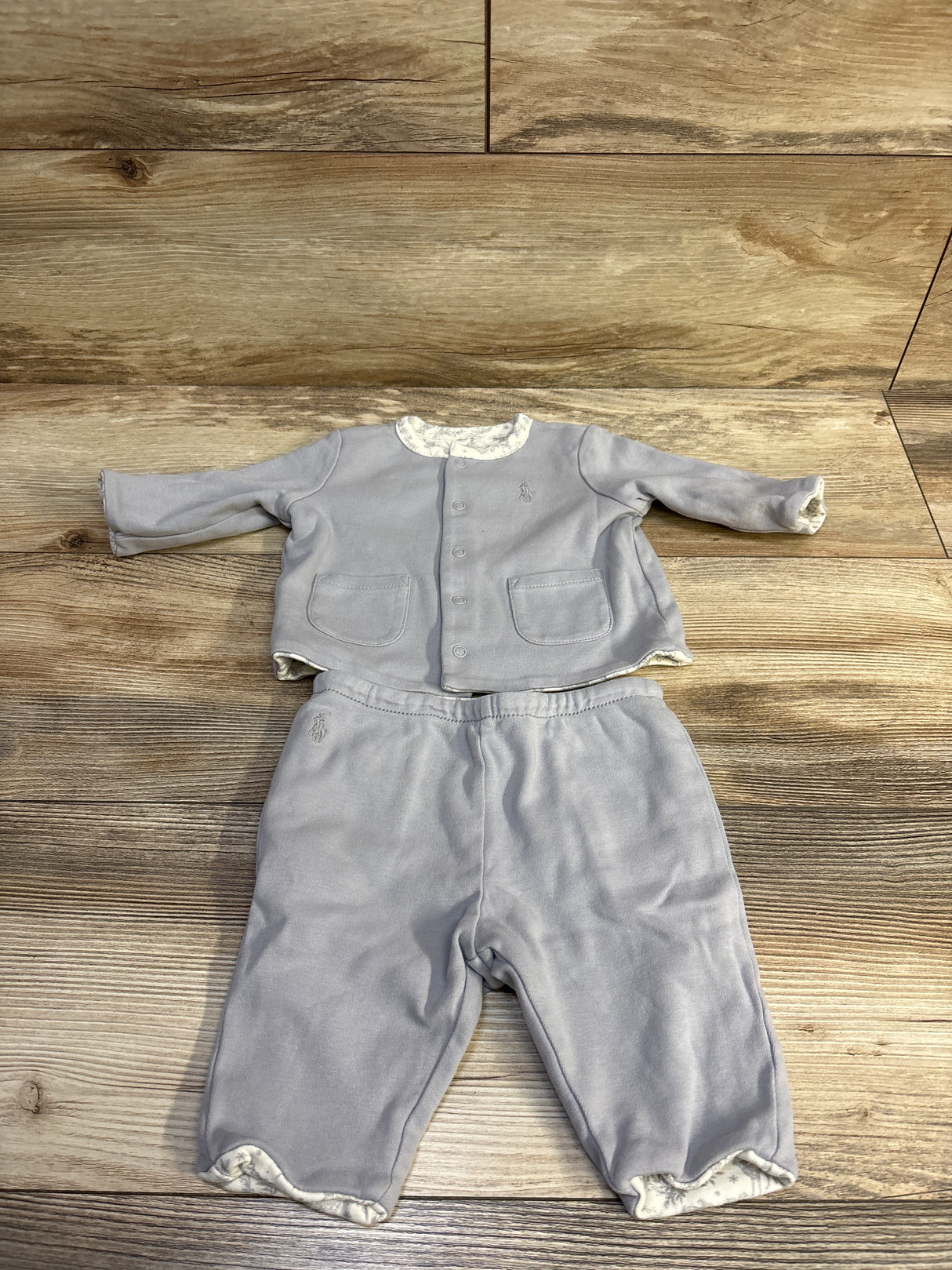 Ralph Lauren 2pc Reversible Set Grey sz 0-3m