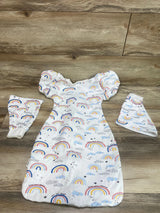 Nearkoi Rainbow Transitional Swaddle Sack White sz 6-9m