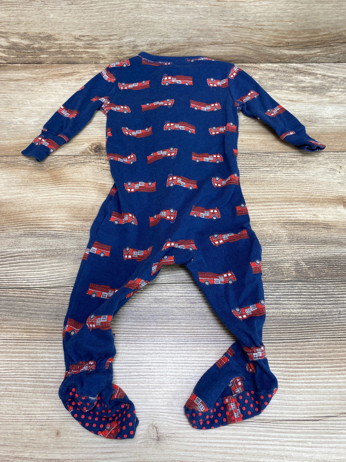 Old Navy Firetruck Print Sleeper Blue sz 3-6m