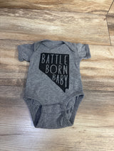 Wild Is Calling Battle Born Baby Bodysuit Grey sz Newborn