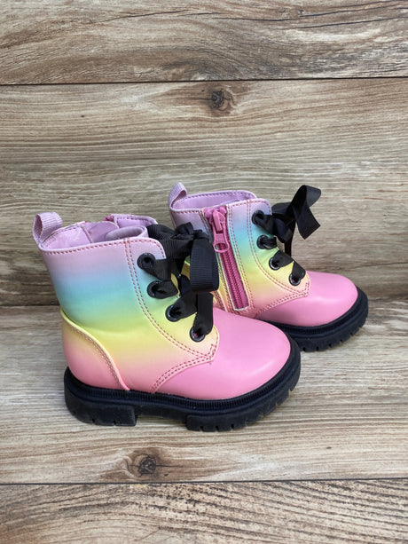 Cat & Jack Amaya Lace-Up Combat Boots Pastel Rainbow sz 5c - Me n Mommy To Be