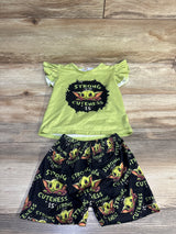 Sunflower Babies Boutique 2pc Star Wars Shirt & Shorts Set Green sz 6-12m