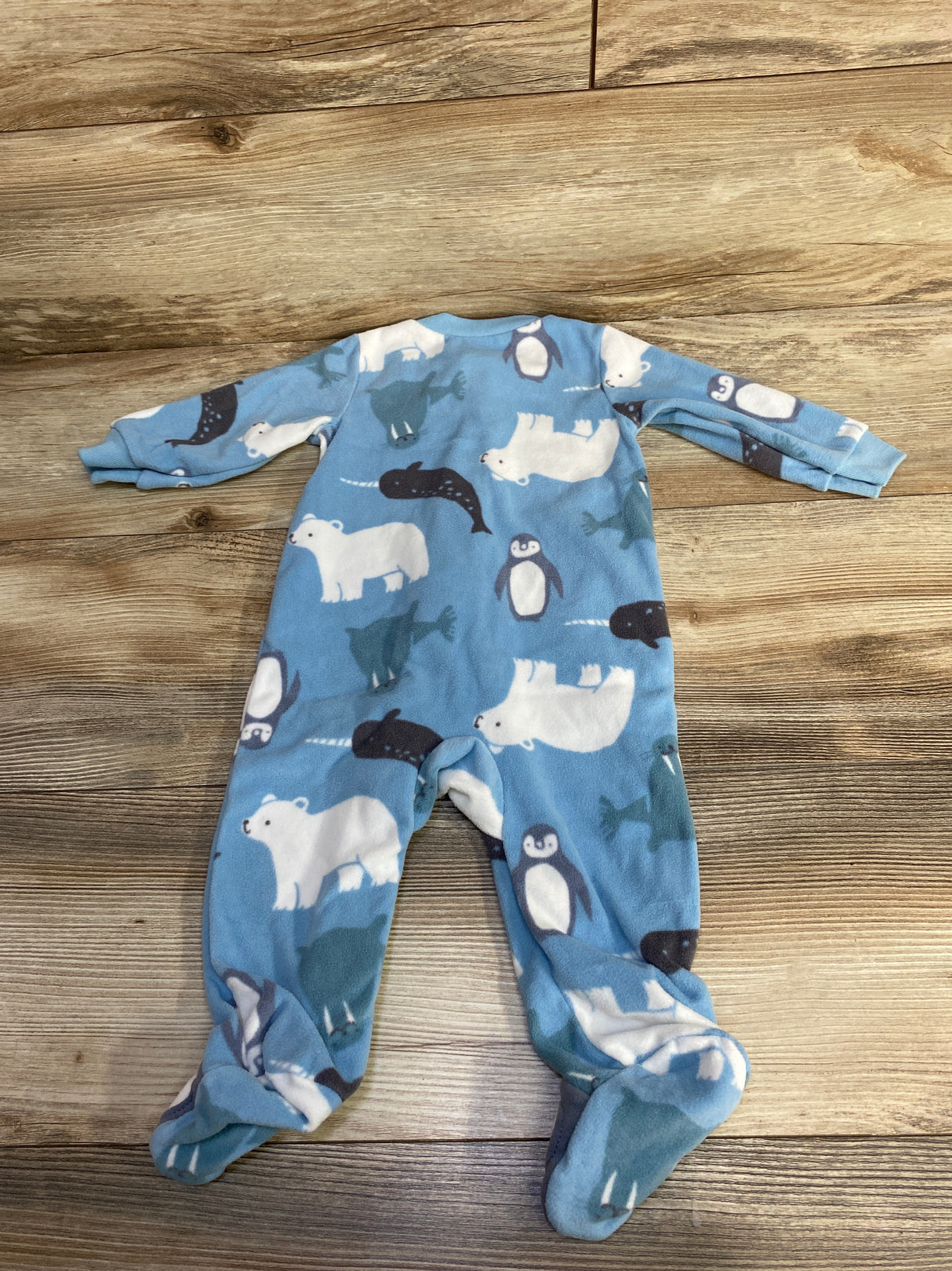 Just One You Animal Print Blanket Sleeper Blue sz 6m