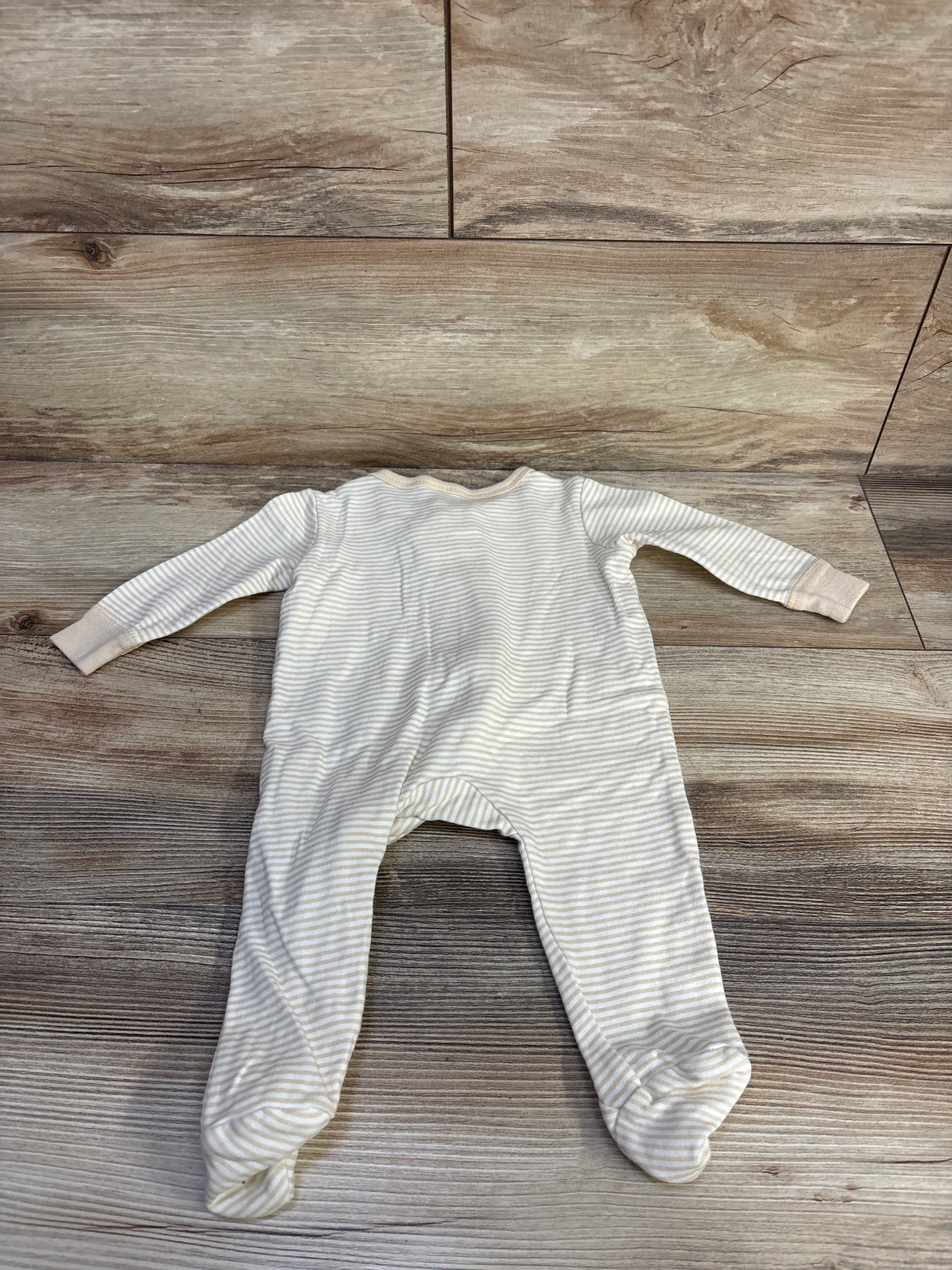 Hudson Baby Striped Sleeper Beige sz 0-3m