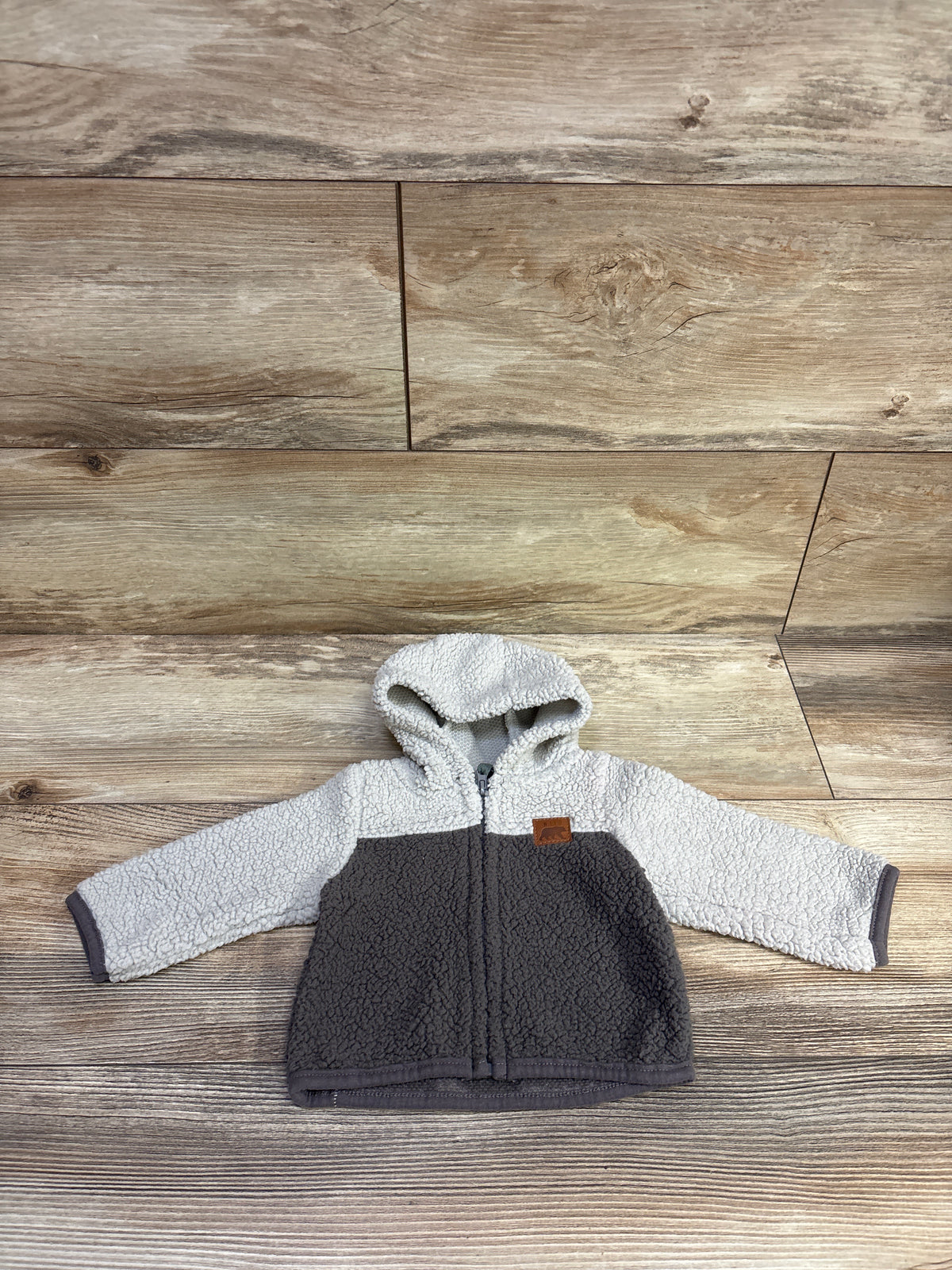 Bon Bebe Sherpa Hooded Jacket Grey sz 0-3m