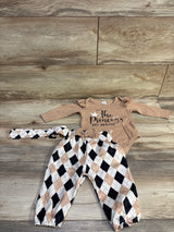 Shein The Princess Has Arrived 3pc Set Brown sz 3-6m