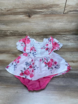 White Floral Bodysuit Dress sz 6-9m