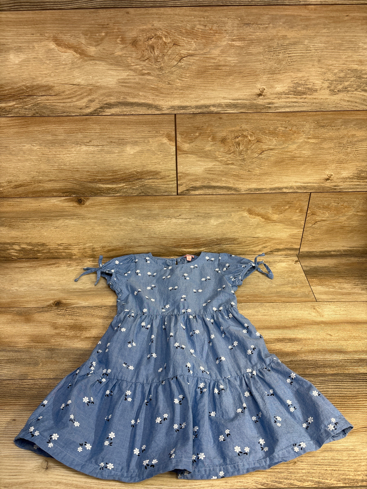 Lucky Penny Floral Chambray Dress Blue sz 5T