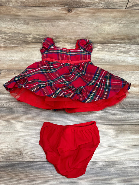 Janie and Jack Bradbury Red Plaid Dress & Bloomers sz 6-12m - Me n Mommy To Be