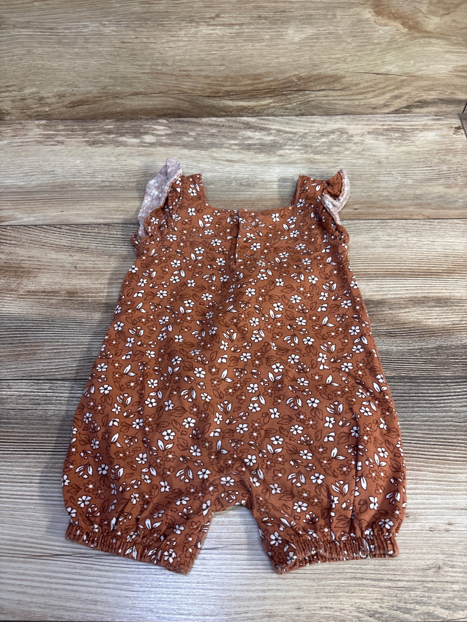 Just One You Floral Shortie Romper Brown sz 6m