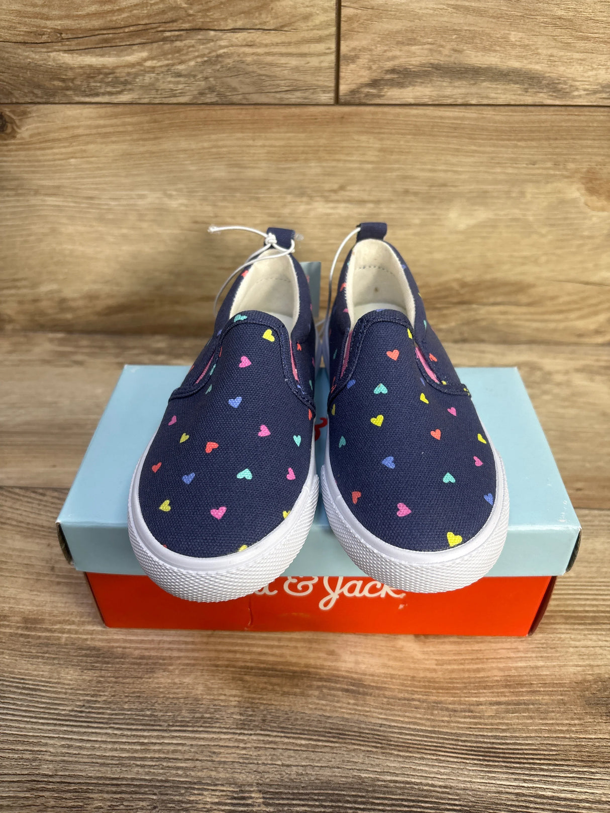 NEW Cat & Jack Alexus Heart Print Casual Sneakers Navy sz 11c