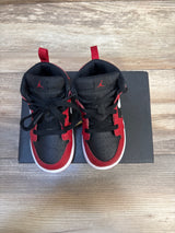 Air Jordan 1 Mid TD 'Gym Red Black White' Sneakers sz 7c