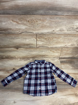OshKosh Plaid Button Up Flannel Navy sz 5T