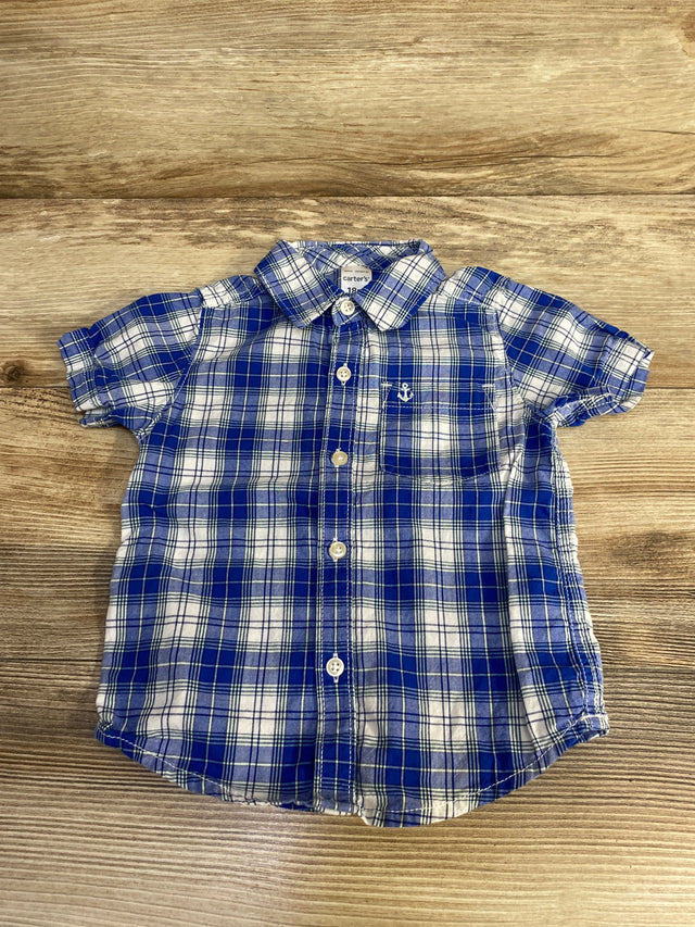 Carter's Plaid Button-Up Shirt Blue sz 18m - Me n Mommy To Be