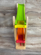 Wooden Car Ramp Racer Toy with 6 Mini Cars