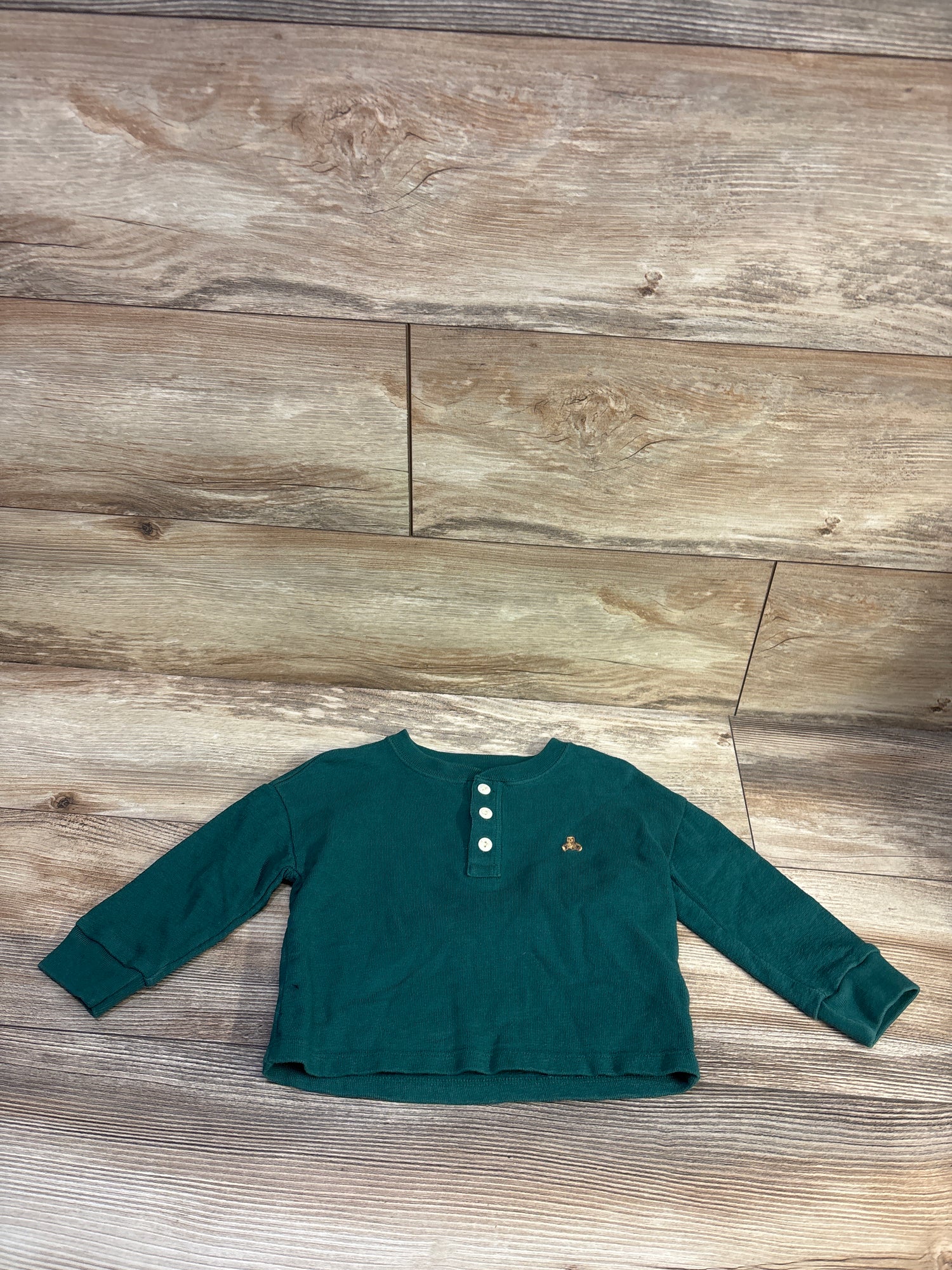 Baby Gap Long Sleeve Henley Shirt Green sz 18-24m