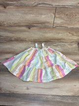 Baby Gap Striped Linen Blend Dress White sz 18-24m