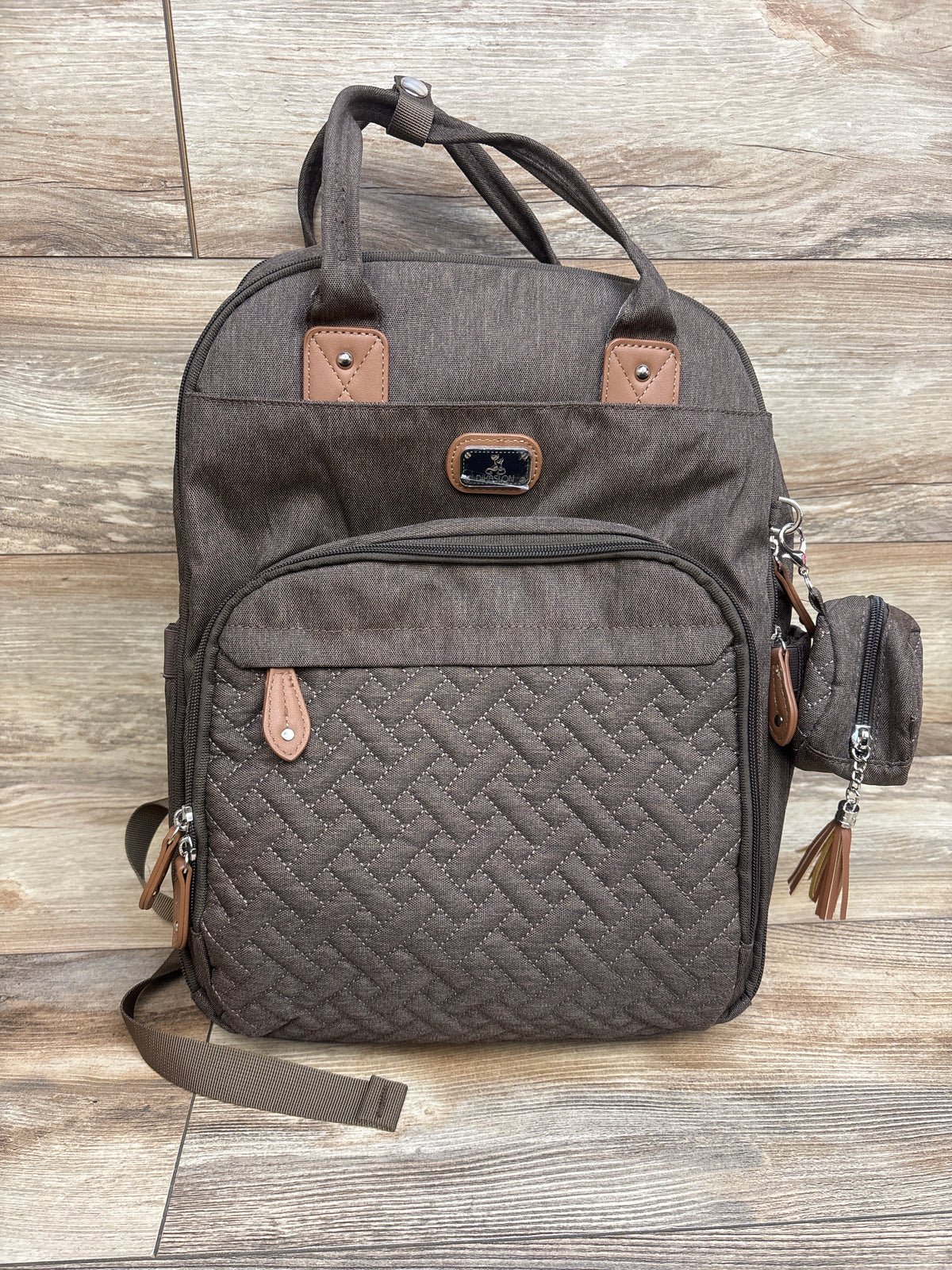 Dikaslon Diaper Bag Backpack with Portable Changing Pad - Brown