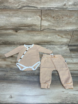 Rabbit + Bear 2pc Striped Bodysuit & Pants Orange sz 3-6m