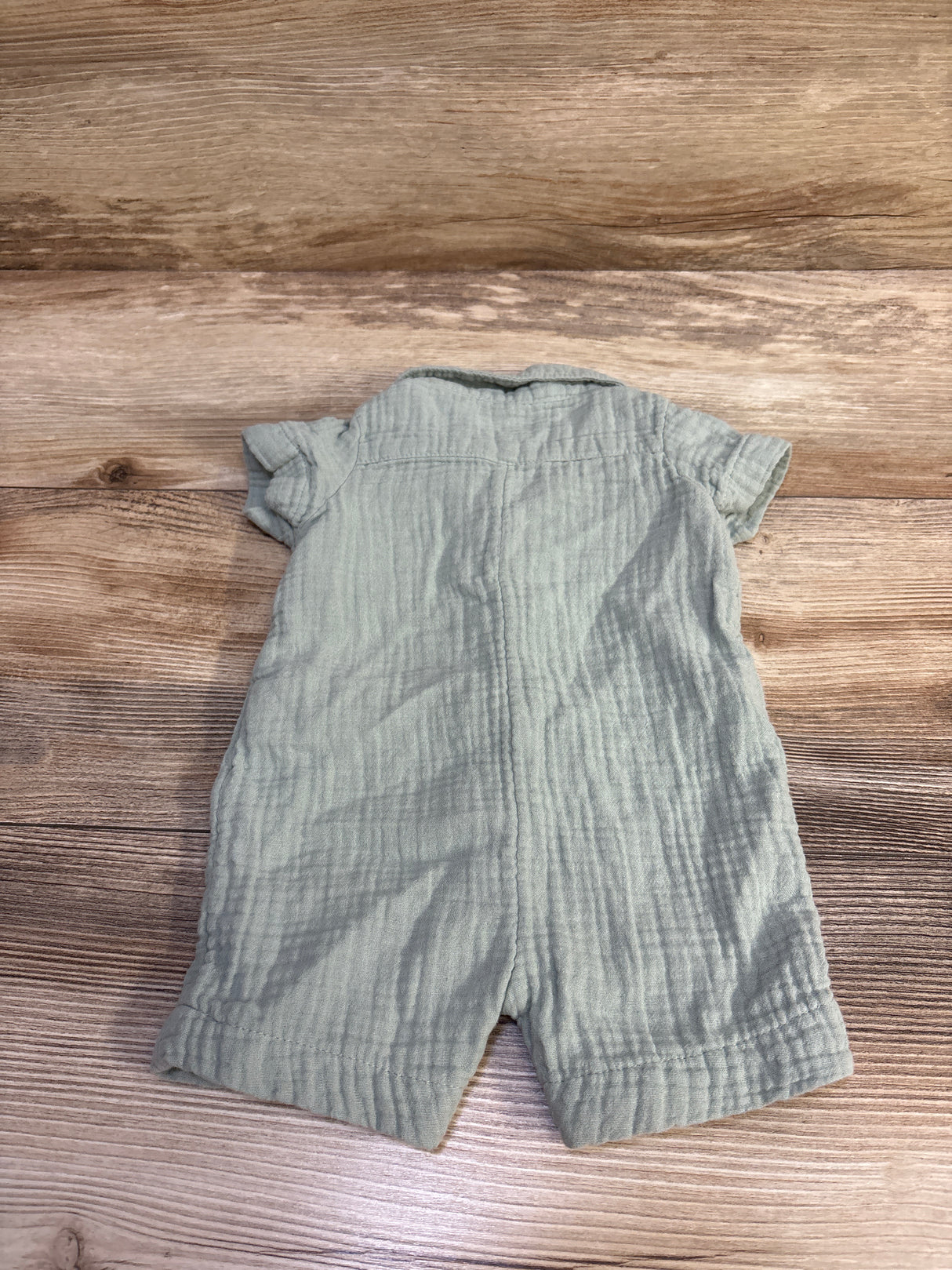 Little Planet Gauze Polo Shortie Romper Green sz Newborn