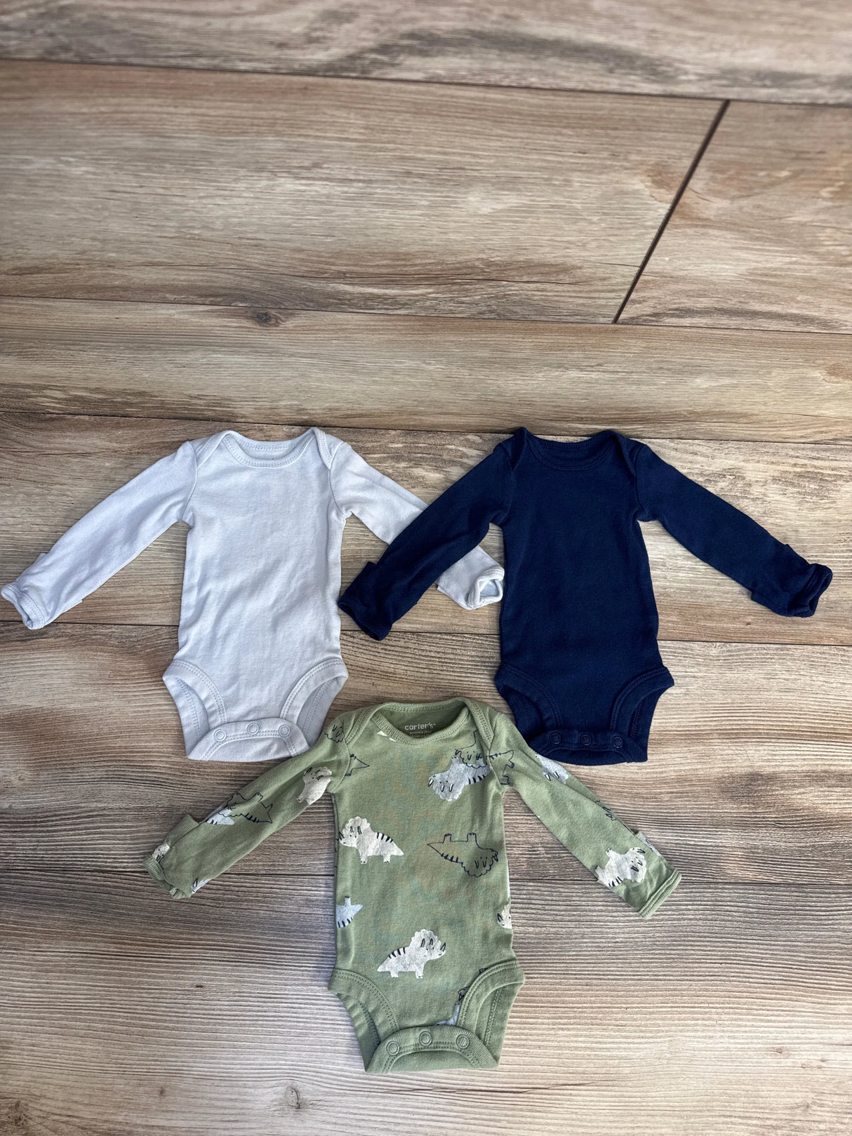 Carter's 3pk Bodysuit Set Light Blue sz Preemie