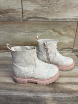 Cat & Jack Flora Zipper Boots Pink sz 7c