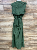 Isabel Maternity Open Back Sleeveless Dress Green sz Medium