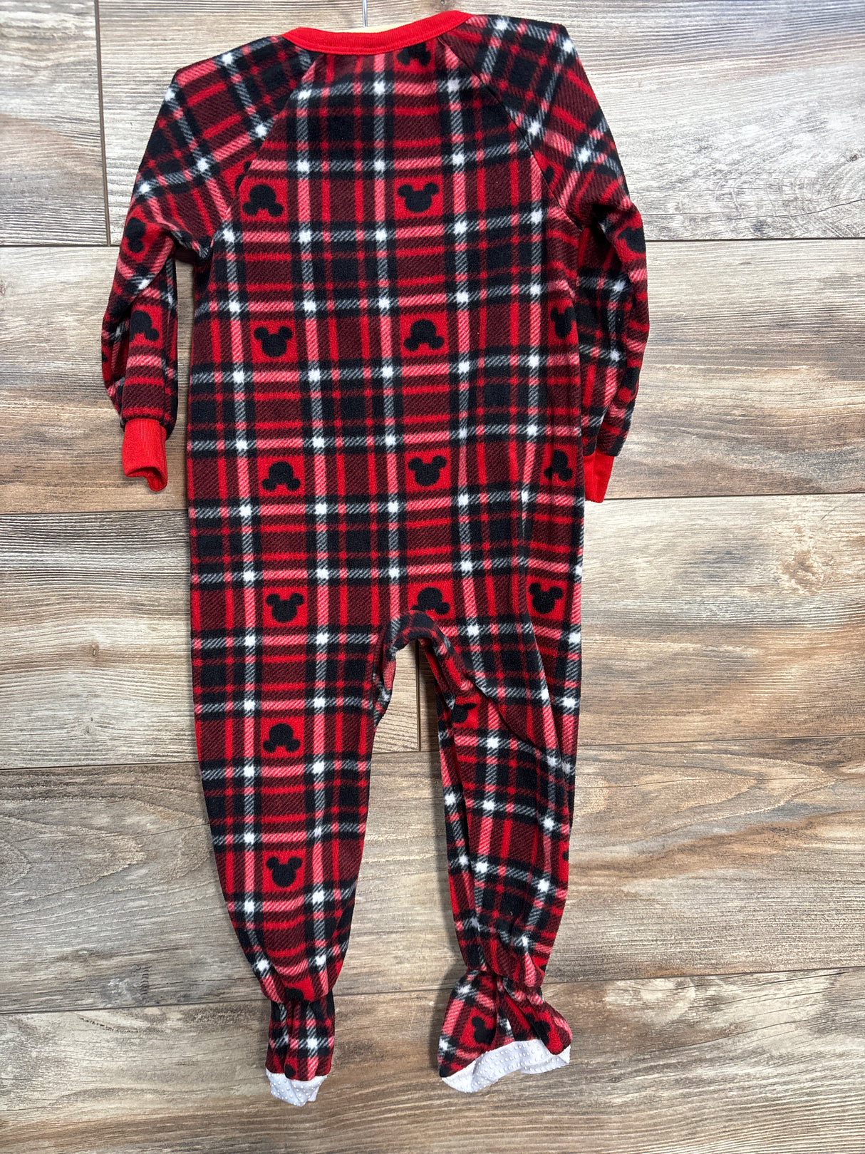 Disney Baby Plaid Mickey Blanket Sleeper Red sz 24m