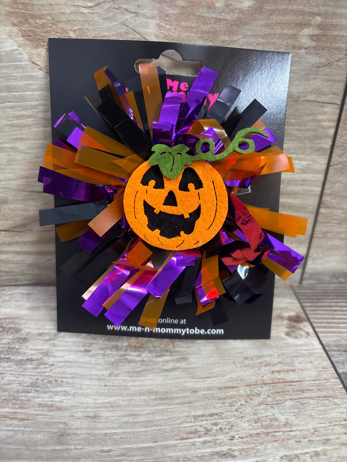 NEW Felt Pumpkin Applique Tinsel Hair Bow