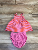 Cat & Jack 2pc Striped Tank Dress & Bloomers Set Pink sz 12m