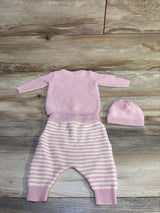 Just One You 3pc Knit Sweater, Pants, & Hat Set Pink sz 3m
