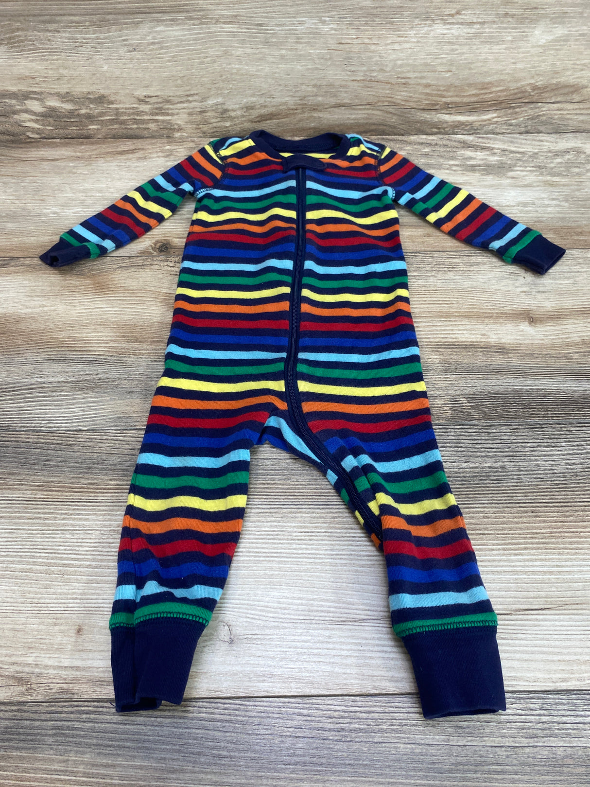 Primary Footless Striped Sleeper Blue sz 9-12m