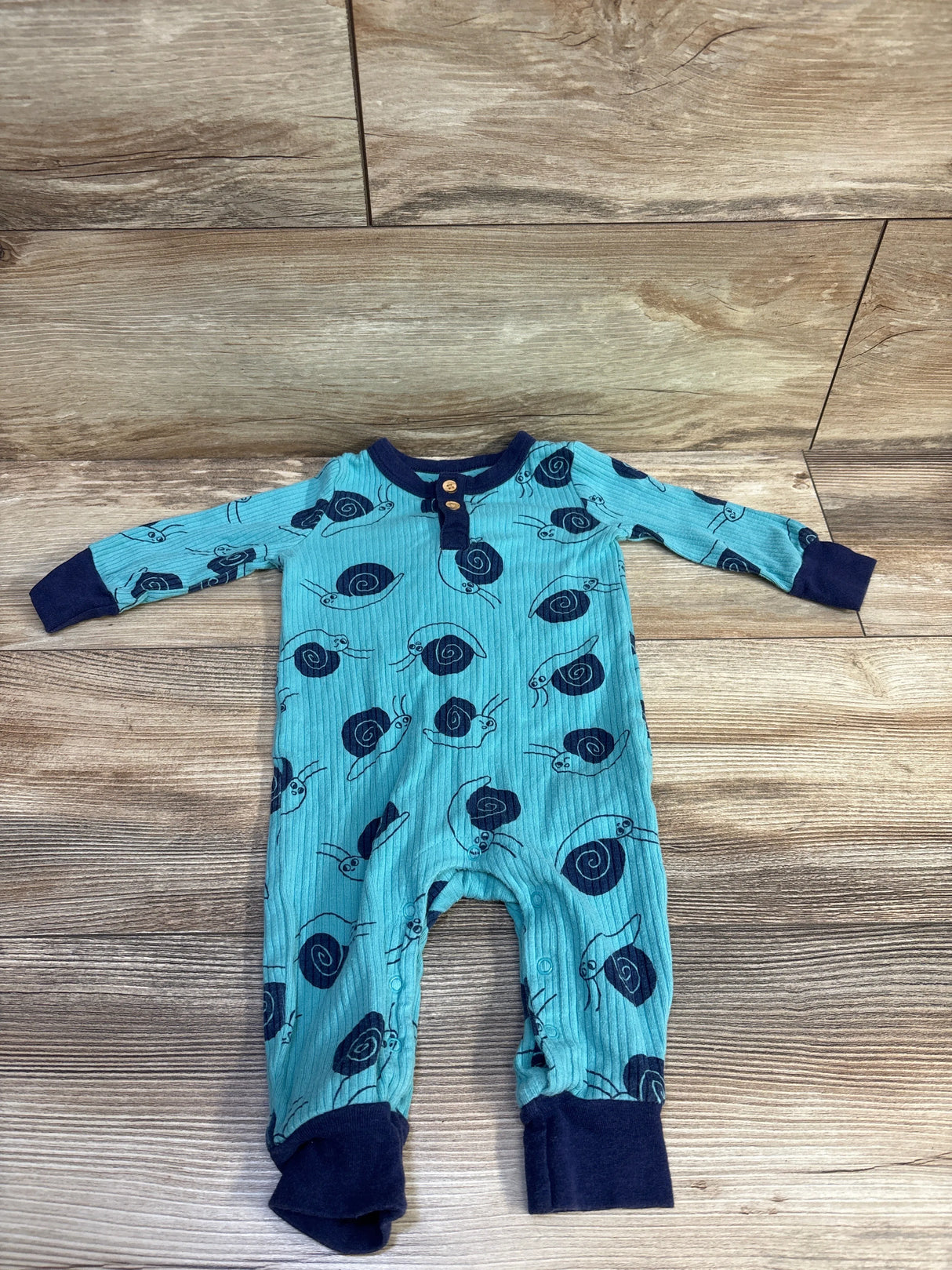Cat & Jack Ribbed Snail Coverall Teal sz 3-6m