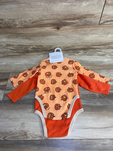 NEW Life is Good 3pc Pumpkin Bodysuit Set Orange sz 6-9m - Me n Mommy To Be
