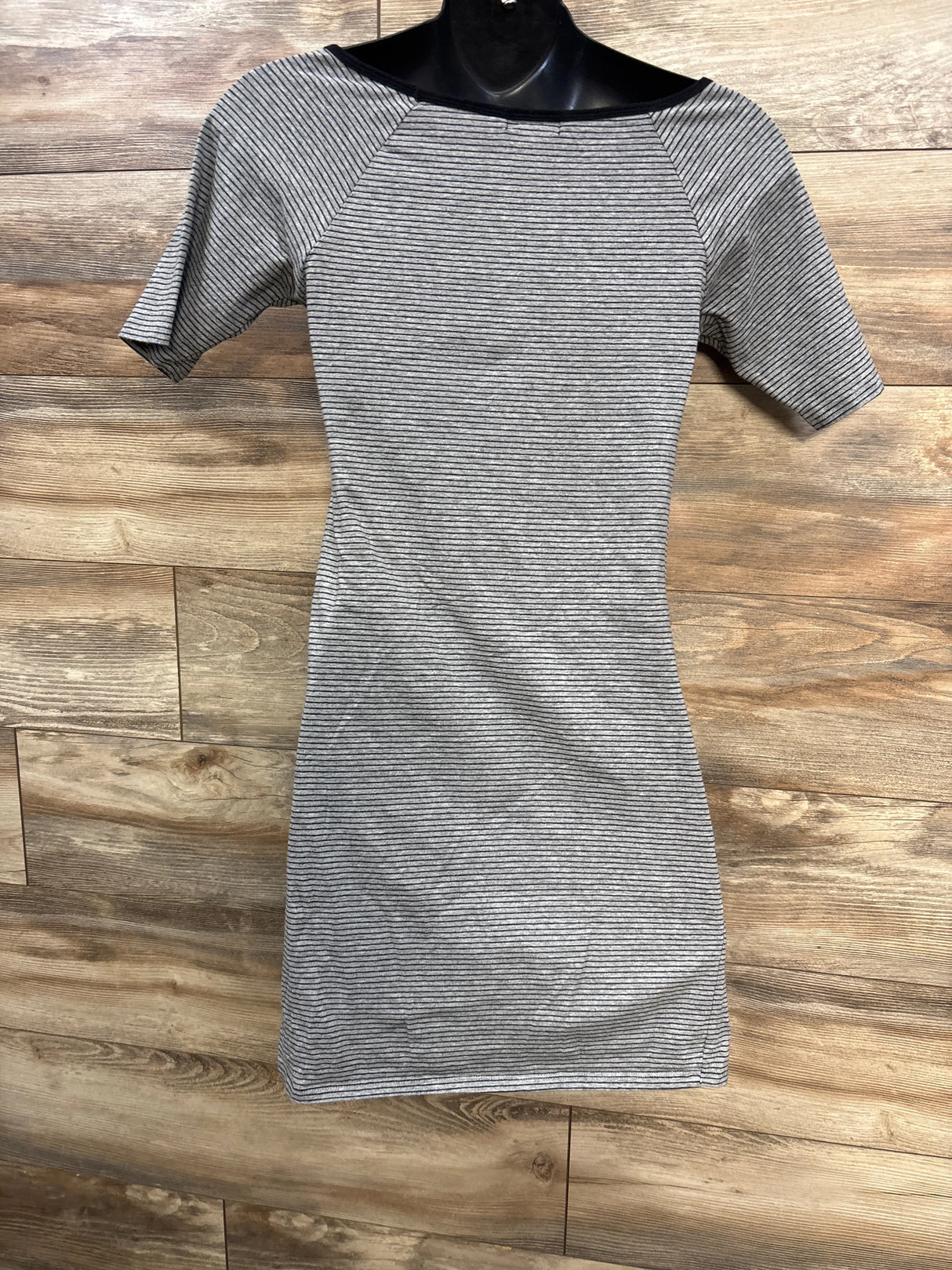Feathers Maternity Striped Dress Grey sz Medium - Me n Mommy To Be