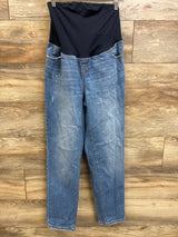 Isabel Maternity Crossover Panel 90s Straight Jeans Blue sz 8/Medium