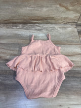 Rabbit + Bear Organic Pointelle Skirted Bodysuit Pink sz 6-9m