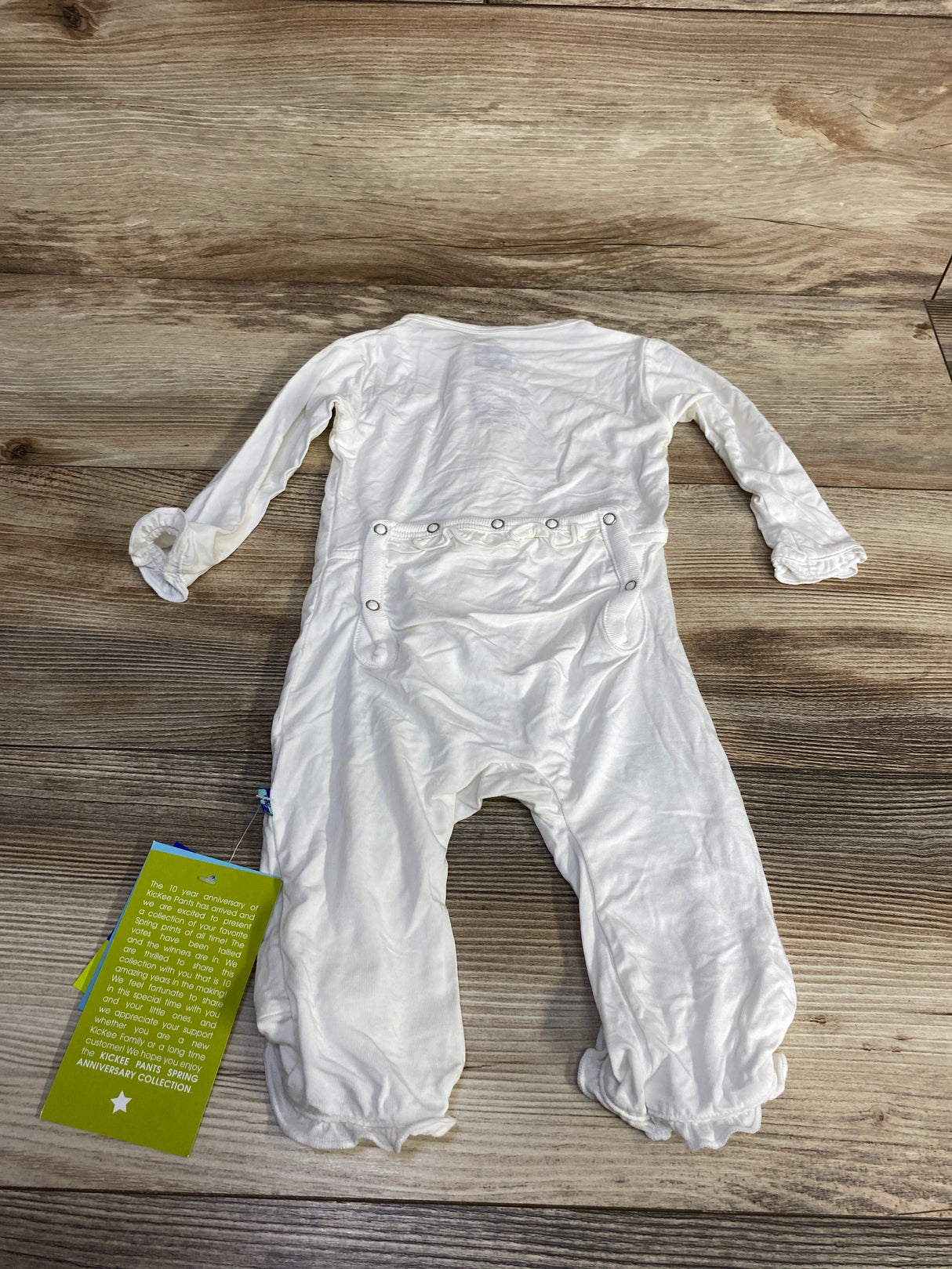 NEW KicKee Pants Classic Ruffle Coverall in Natural 3-6m